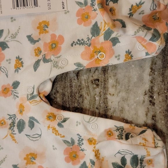 Nicole Miller Coral Floral 2 Pc Footed Pajama - Picture 4 of 8